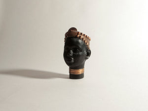 Olokun Head Black and Antique Gold Tinted Ornament