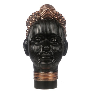 Olokun Head Black and Antique Gold Tinted Ornament