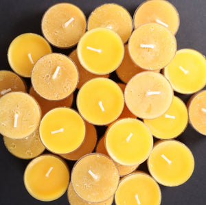 Yellow Organic Tealight Beeswax Candles