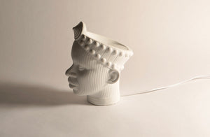 Olokun Head Porcelain Table Lamp - Single (1)