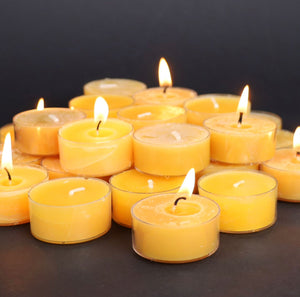 Yellow Organic Tealight Beeswax Candles