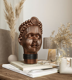 Olokun Head Antique Gold Ornament