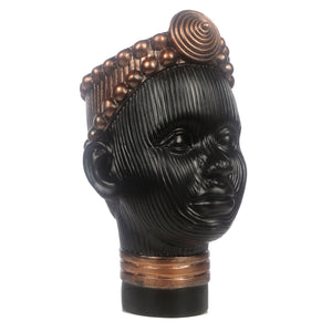 Olokun Head Black and Antique Gold Tinted Ornament