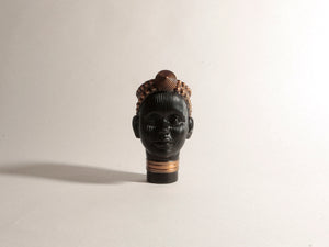 Olokun Head Black and Antique Gold Tinted Ornament