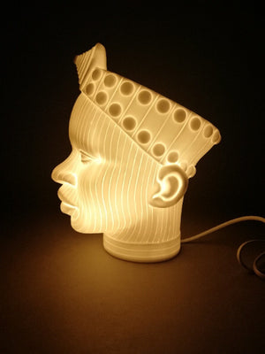 Olokun Head Porcelain Table Lamp - Single (1)