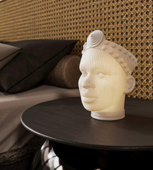 Olokun Head Porcelain Table Lamp - Single (1)