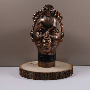 Olokun Head Antique Gold Ornament