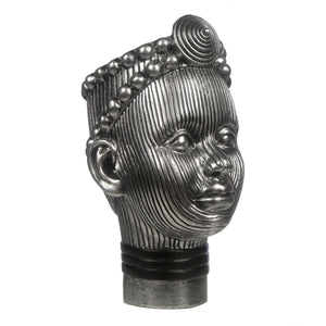 Olokun Head Platinum Silver Ornament