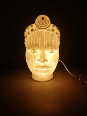 Olokun Head Porcelain Table Lamp - Single (1)